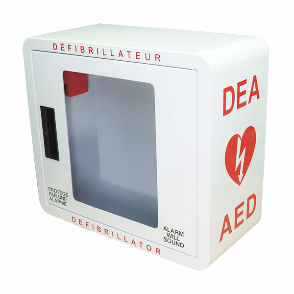 Cabinet Mural Universel pour DEA avec Alarme Sonore – Sécurisé, Compact et Multilingue