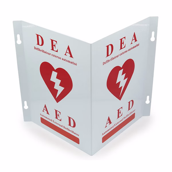 Affiche Murale 3D Pour Défibrillateur – Signalétique AED/DEA Claire Et Durable